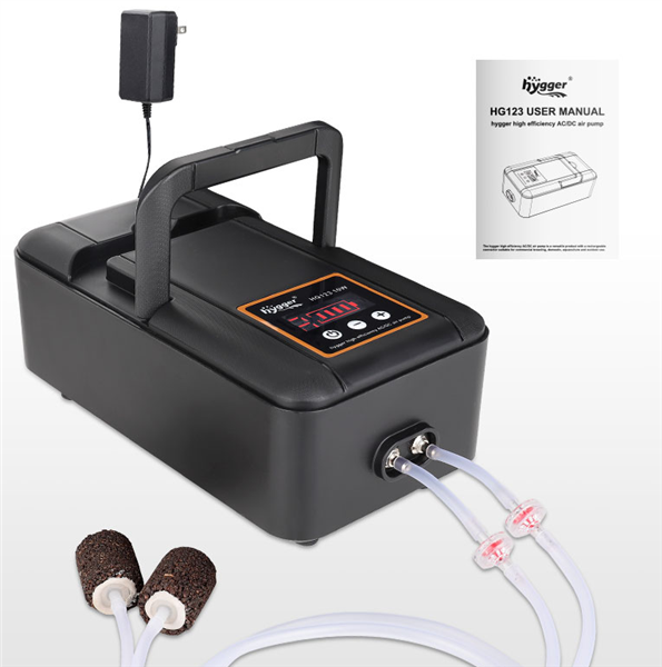 Hygger High Efficiency AC/DC Rechargeable Aquarium Air Pump 10W 240GPH (HG123)