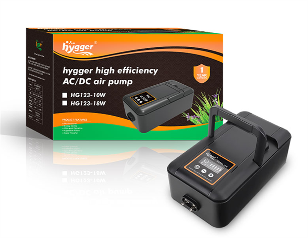 Hygger High Efficiency AC/DC Rechargeable Aquarium Air Pump 10W 240GPH (HG123)